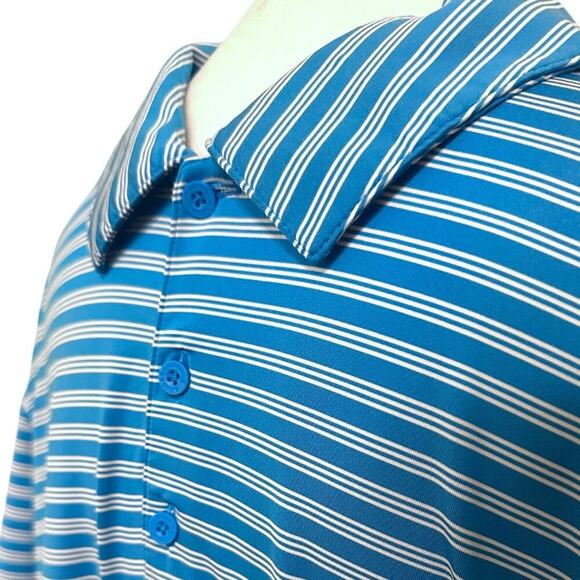 Adidas GOLF Men's Blue Striped Polo Eagle Embroidery Size Large - Picture 4 of 9